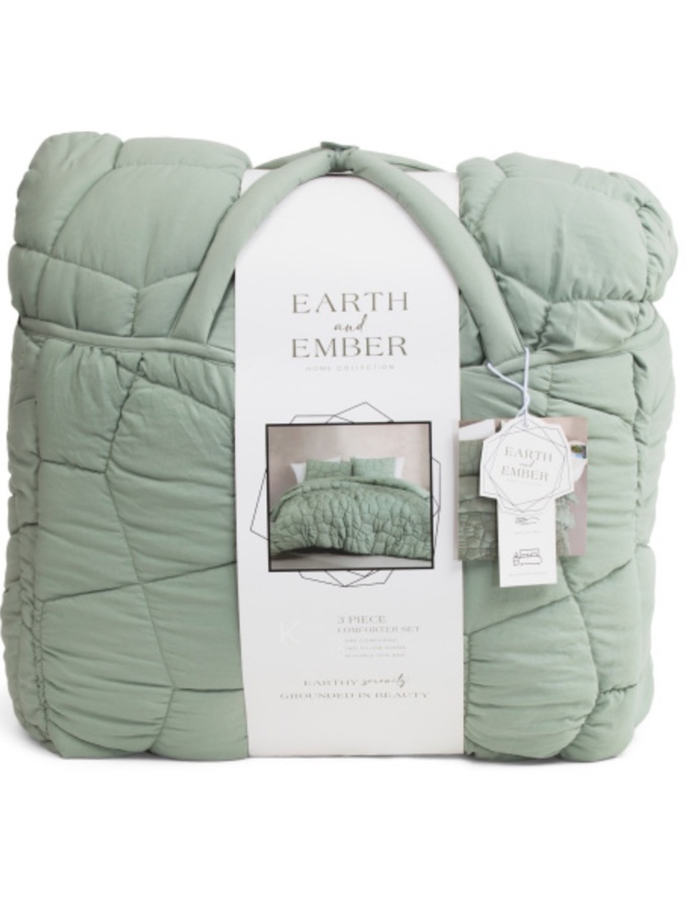 SL HOME 3pc Textured Comforter Set ,Sage Green